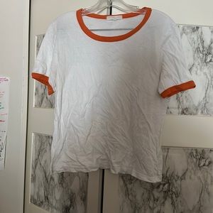 Orange and white ringer shirt